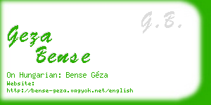 geza bense business card