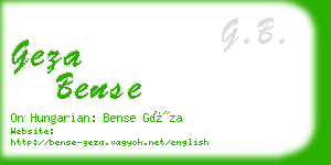 geza bense business card